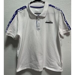 Diadora Women's Short Sleeve Polo Shirt‎ White Size Medium